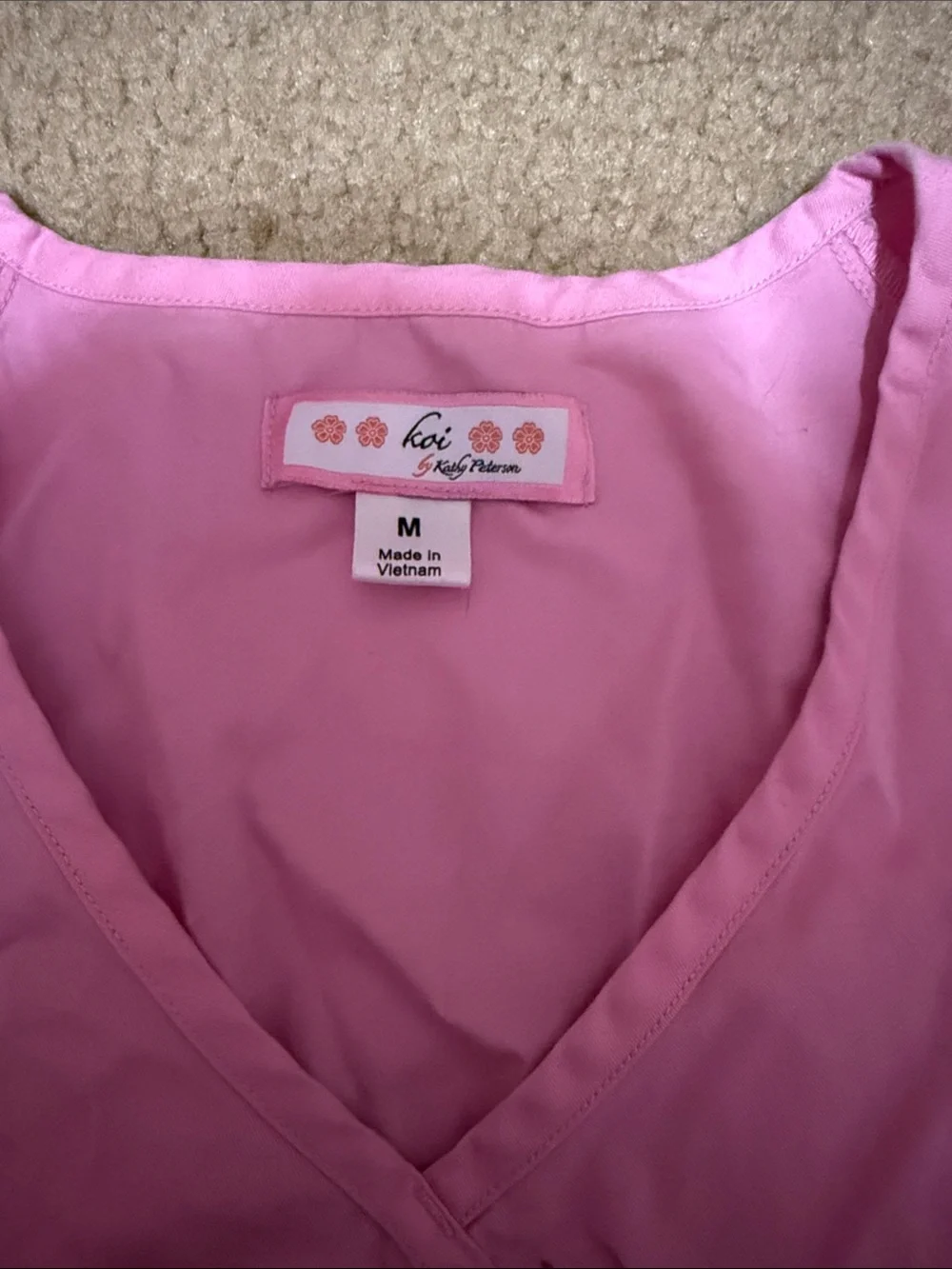 koi Pink V-Neck Medical Top - Picture 2 of 3
